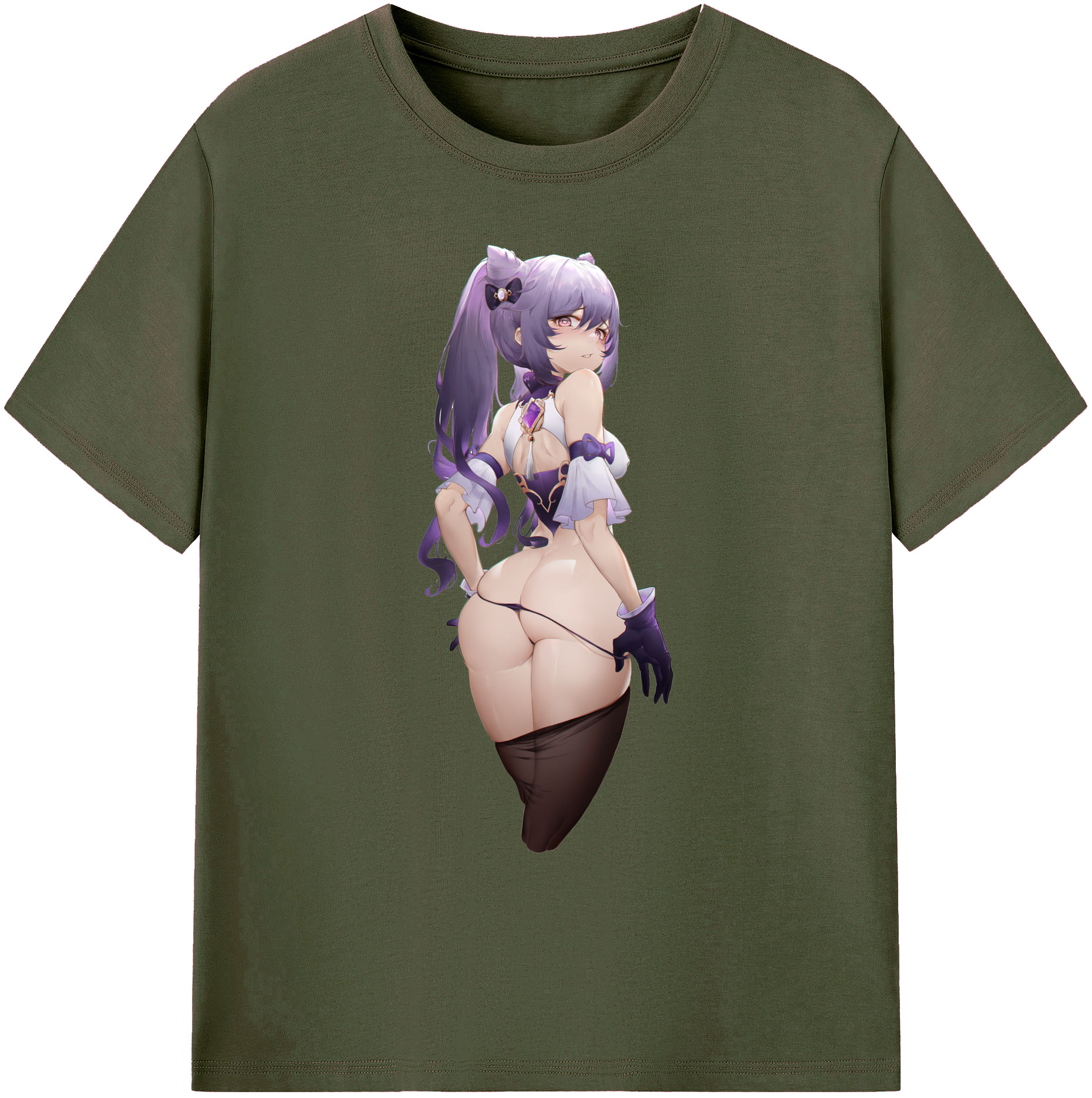 げんし神 刻晴 こくせい genshin Kokusei 綿100％ メンズ半袖Tシャツ｜肌触りやわらか＆通気性